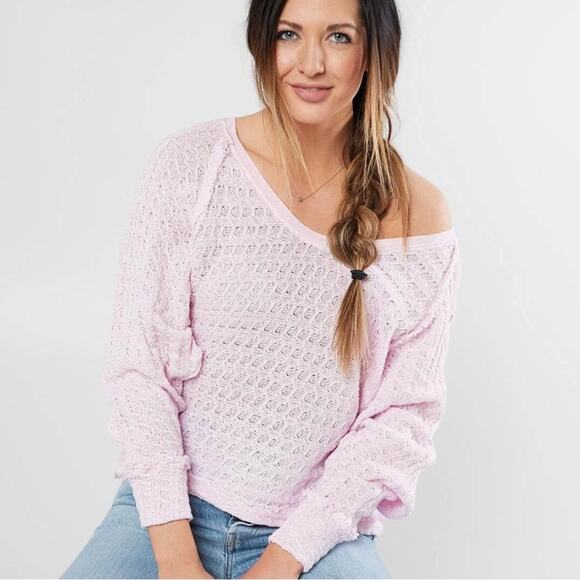 Free People Tops - Free People We the Free Thein’s Hacci Top Blossom Pink Off the Shoulder Women’s